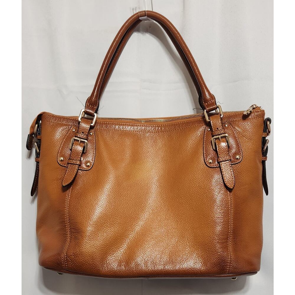 Kattee Brown Pebbled Leather Satchel Tote Shoulder Bag Beautiful‎ Patina